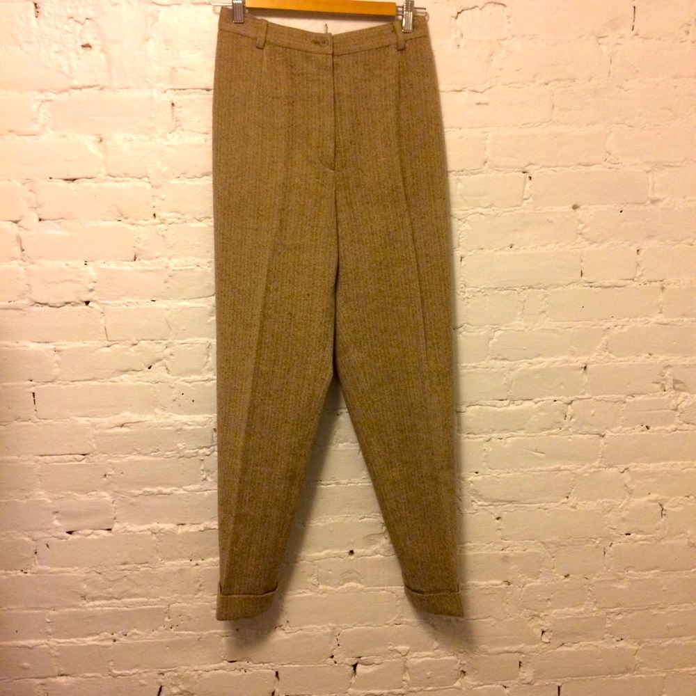 Iceberg VTG 90s tapered cropped pants wool herrin